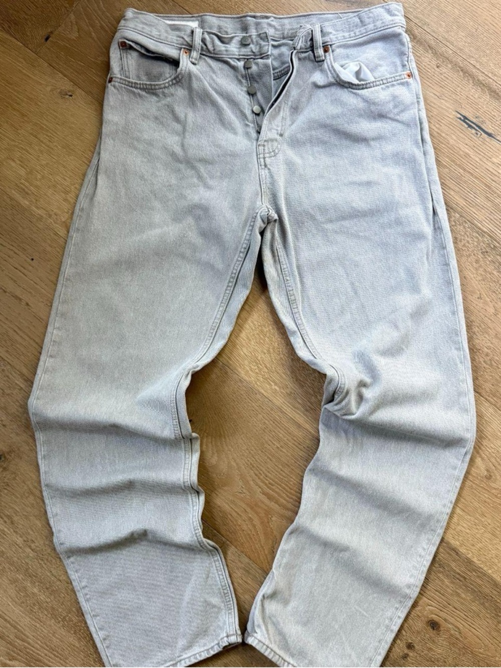 Zara Men's Slim Straight Jeans | Light Grey | Size 32 | Like New